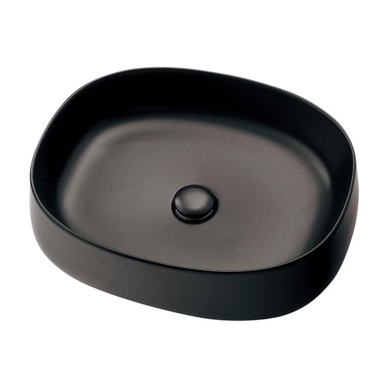 丸型洗面器 Olympia(オリンピア) マットブラック 置き型 洗面器 陶器製 カクダイ #LY-493231-D