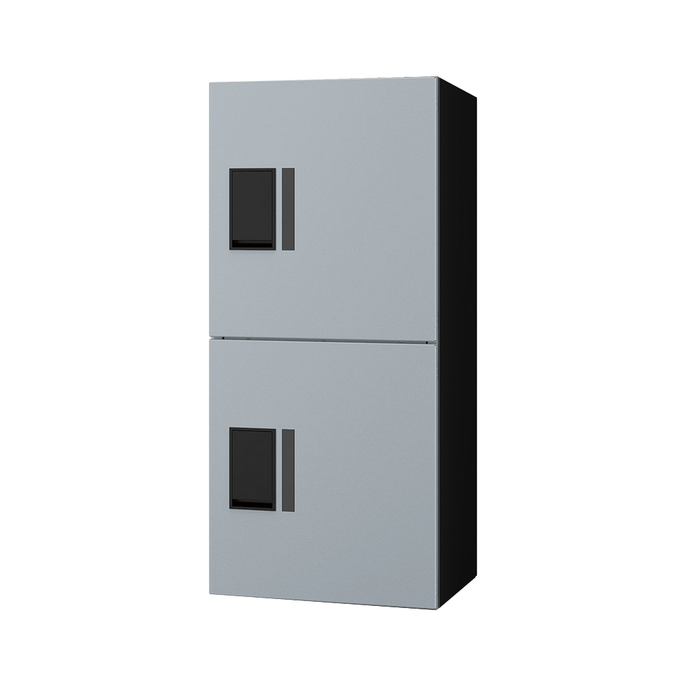 ナスタ Nasta Box プチ宅ユニット KS-TL01R05A-SK H400mm×2タイプ(捺印無し)シルバー×ブラック 集合住宅用 宅配ボックス 前入前出