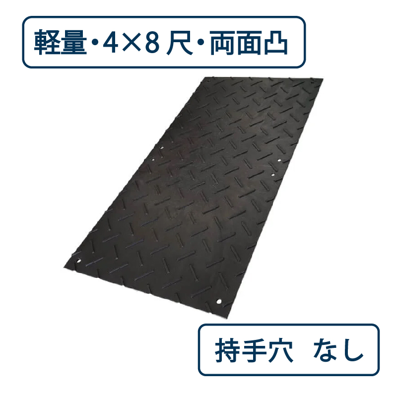 樹脂製 敷板 軽量 Wボード 両面凸 厚み18mm（4尺×8尺）黒 Wボード48 養生 ウッドプラスチック（法人限定）