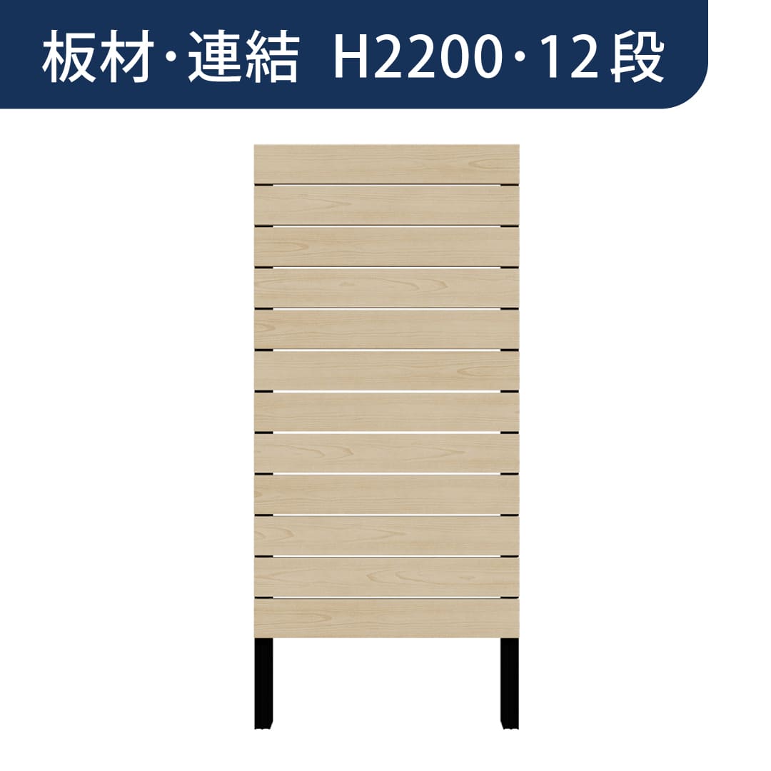 彩木プライベートフェンス APF2212 板材連結 H2200 12段 オーク MINO