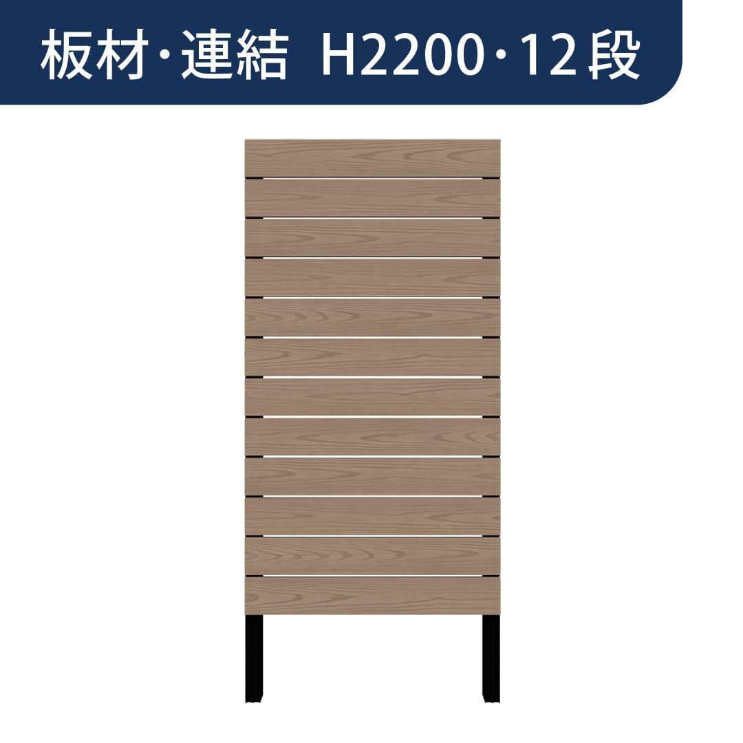 彩木プライベートフェンス APF2212 板材連結 H2200 12段 グレージュ MINO