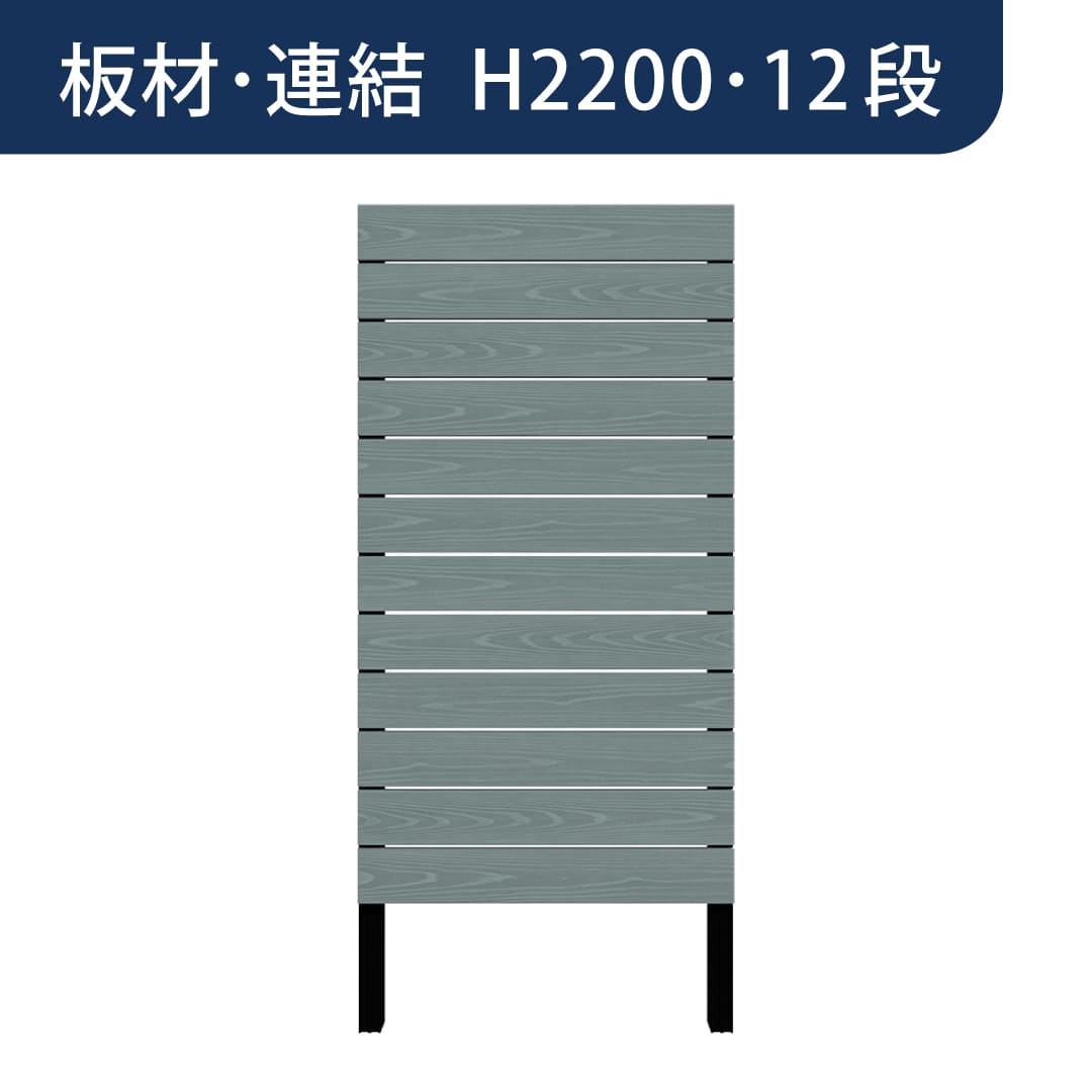 彩木プライベートフェンス APF2212 板材連結 H2200 12段 トワイライトブルー MINO