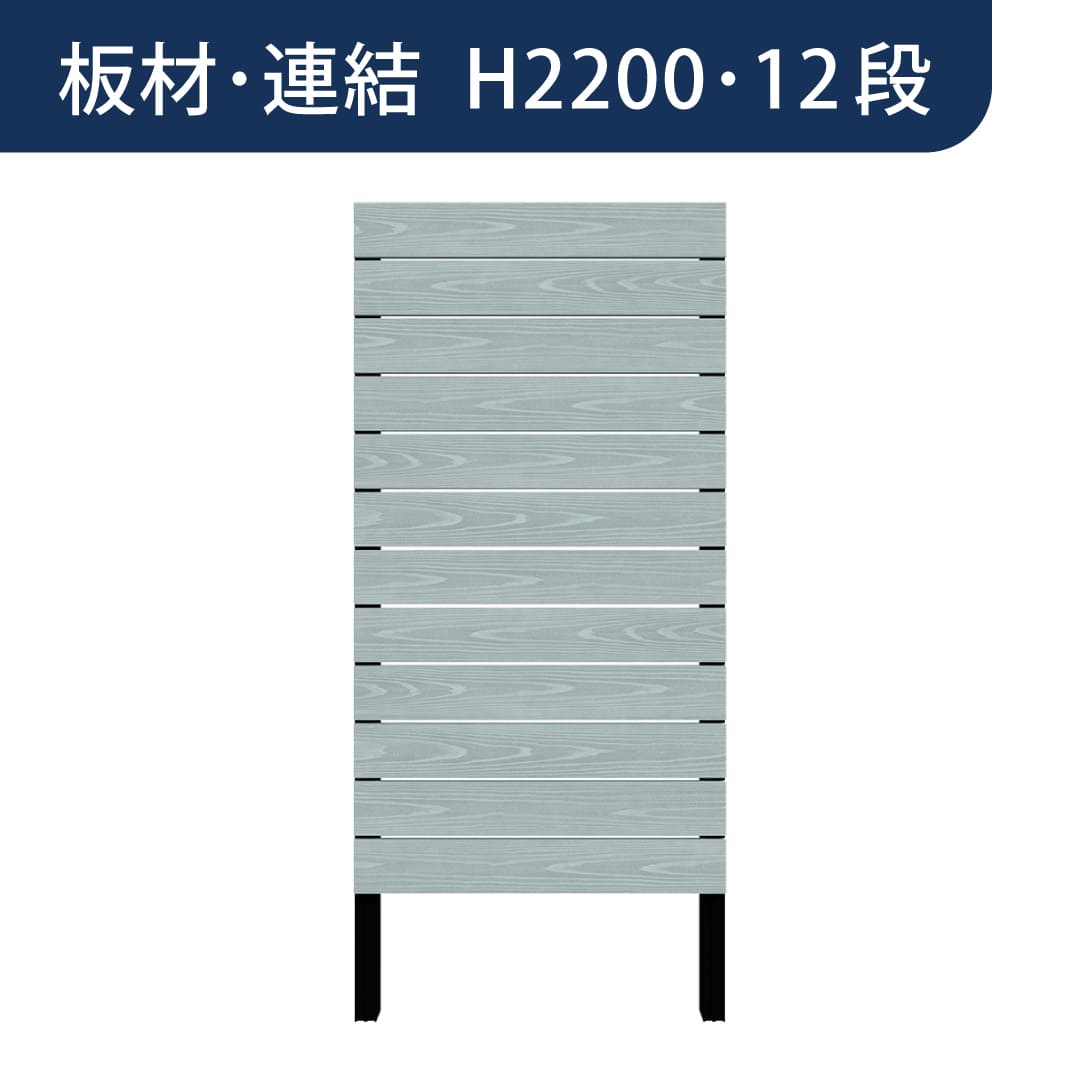 彩木プライベートフェンス APF2212 板材連結 H2200 12段 ホライゾンブルー MINO