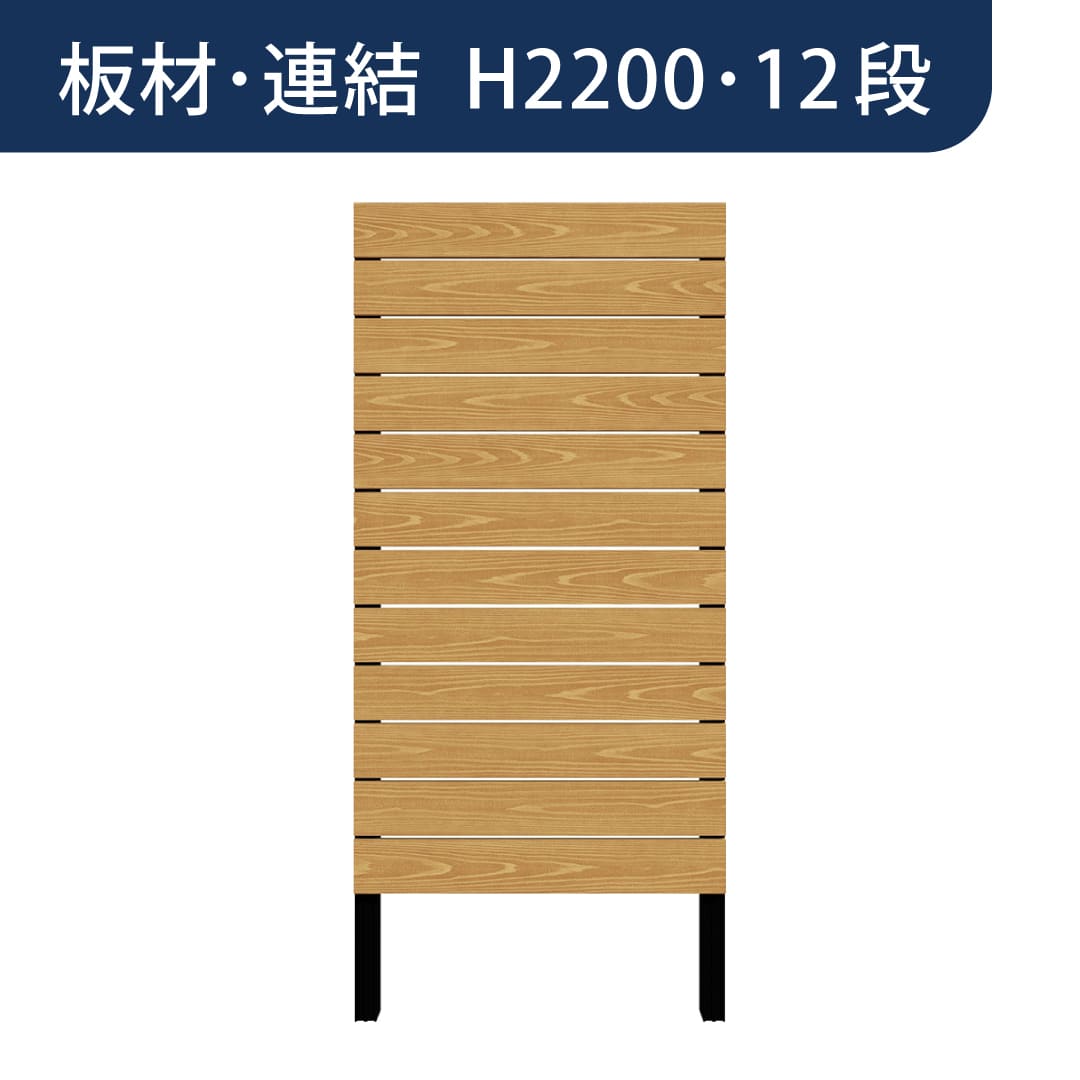 彩木プライベートフェンス APF2212 板材連結 H2200 12段 ブラックチェリー MINO
