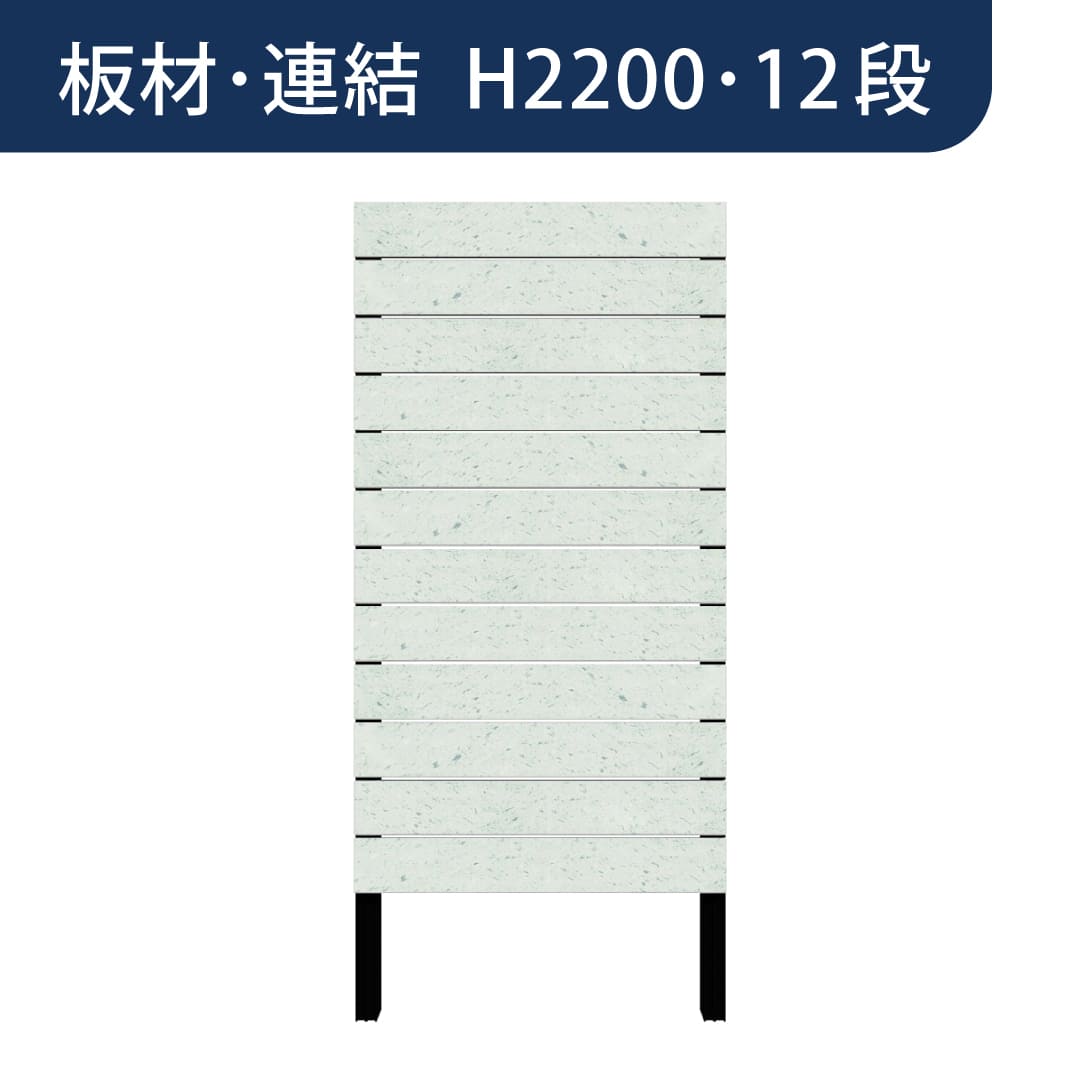 彩木プライベートフェンス APF2212 板材連結 H2200 12段 緑衣(りょくい) MINO