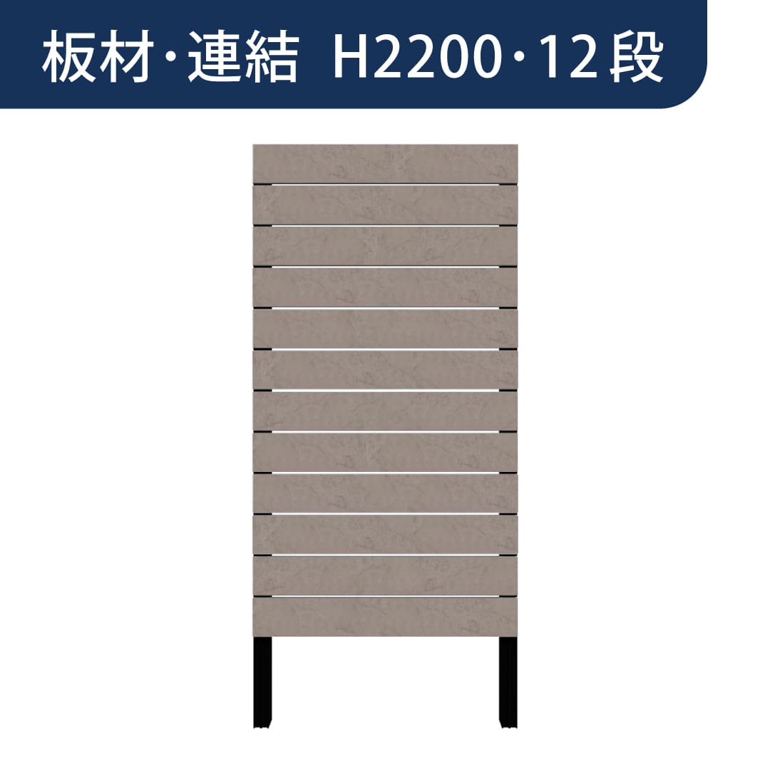 彩木プライベートフェンス APF2212 板材連結 H2200 12段 ベージュアンバー MINO