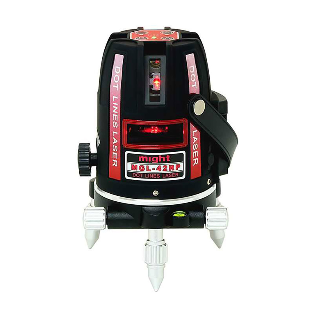 高輝度赤ラインレーザー墨出器 (水平1方向・縦4方向) 本体+受光器セット マイト工業 MGL-42RP-R