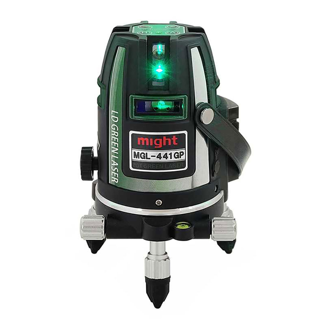 高輝度グリーンレーザー墨出器 水平全周(水平4方向・縦4方向)本体＋受光器セット マイト工業 MGL-441GP-R