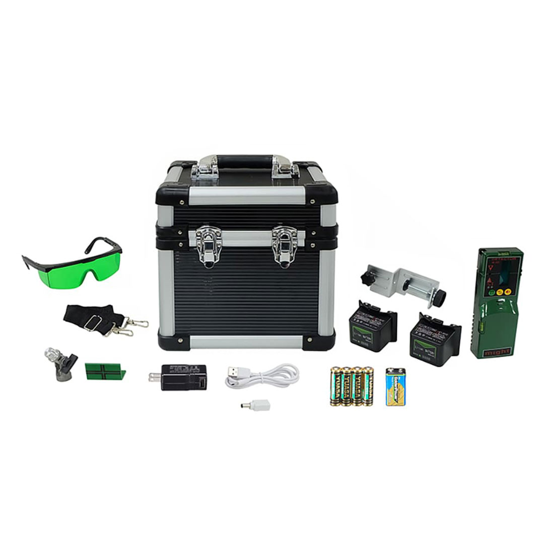 超高輝度グリーンレーザー墨出器 水平全周 本体+受光器+三脚セット マイト工業 MGS-445GP-RT