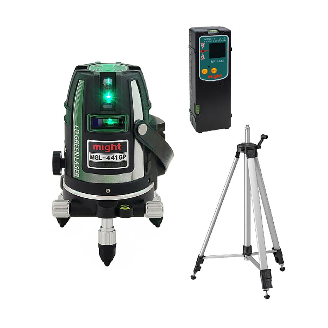 高輝度グリーンレーザー墨出器 水平全周 本体+受光器+三脚セット マイト工業 MGL-441GP-RT