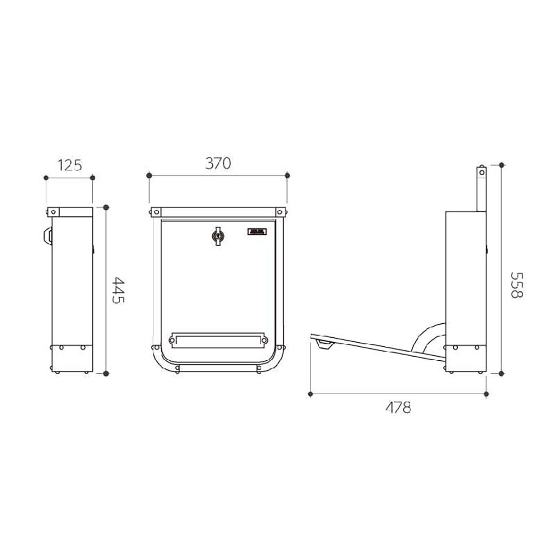 美濃クラフト 郵便ポスト UPA ウーパ 上入前出 シリンダー錠付取手 アッシュグレー UPA-AG
