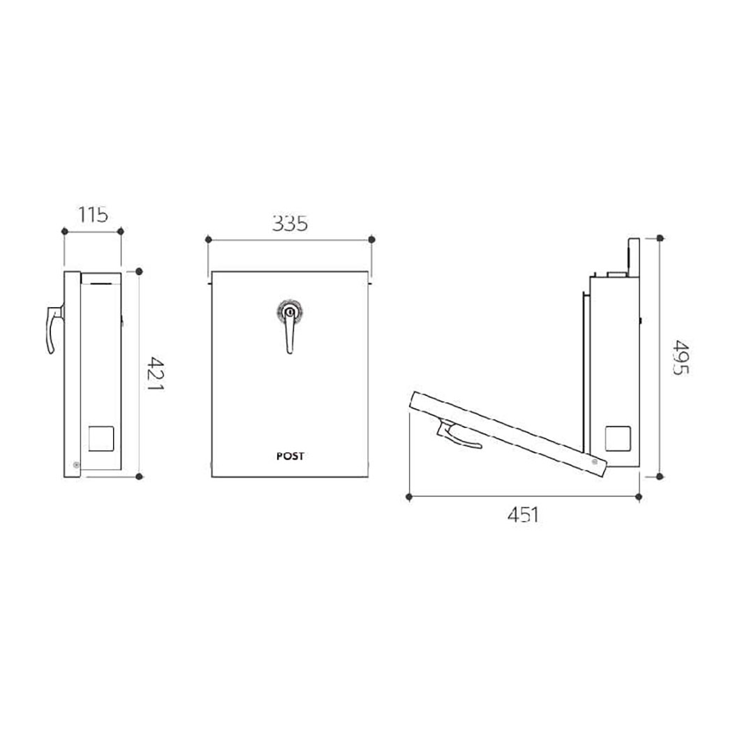 美濃クラフト 郵便ポスト LEAP リープ 上入前出 シリンダー錠付取手 ガーデングリーン LEP-GG
