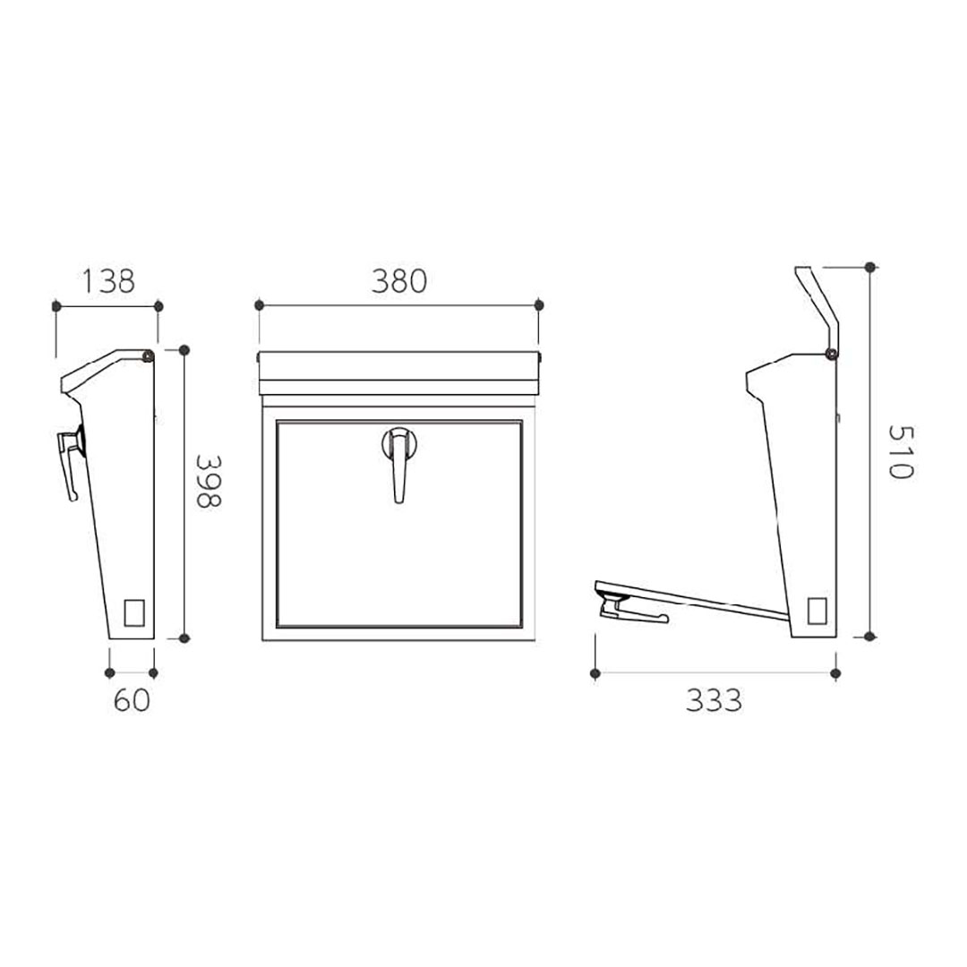 美濃クラフト 郵便ポスト POMO ポモ 上入前出 シリンダー錠付取手 シティブルー POM-CB