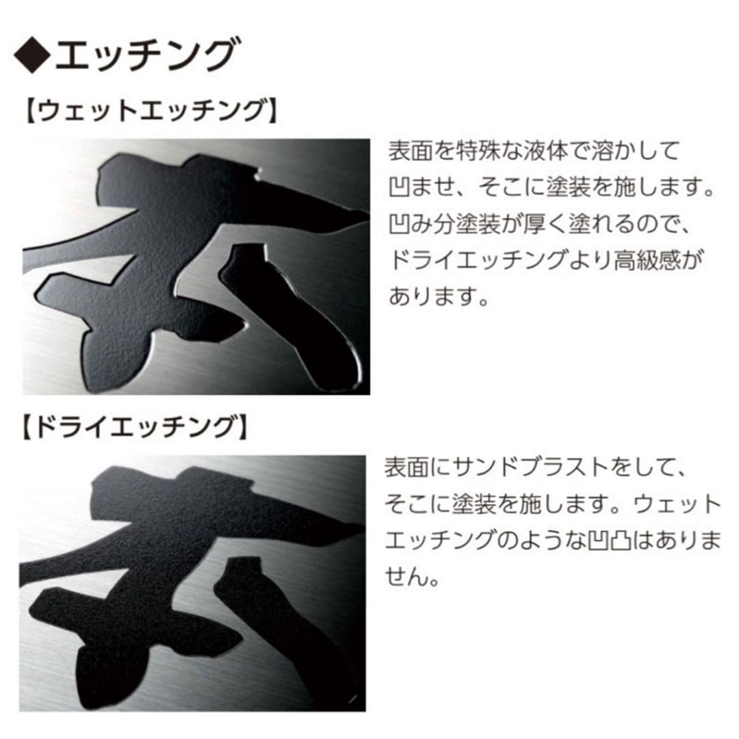 オーダー表札「ファイン」 MB-10 美濃クラフト ステンレス表札 ドライエッチング パーマライン