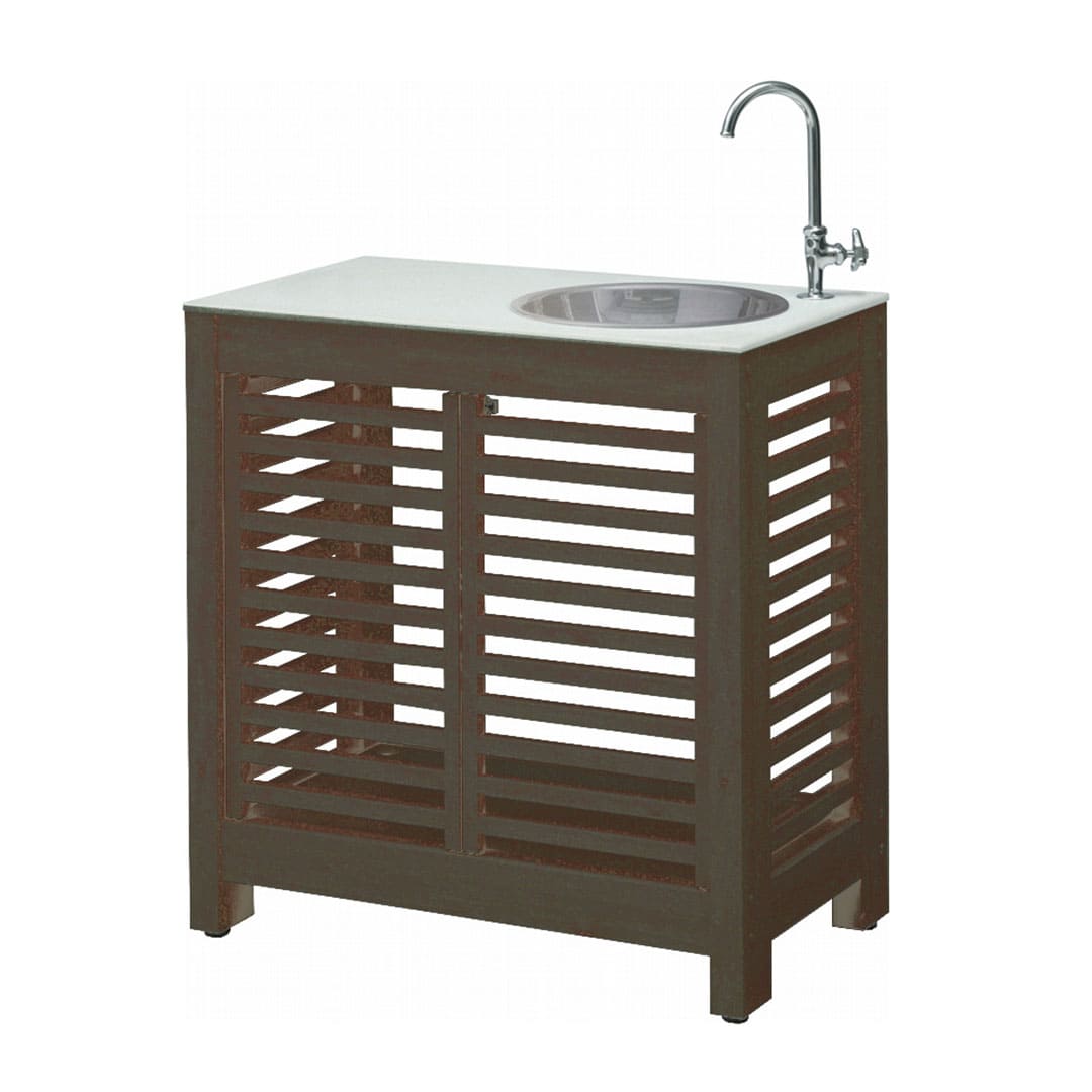 エバーアートウッド ガーデンシンク 細格子(大･扉付)タイプ ブラウンエボニー 76841700 タカショー（法人限定）