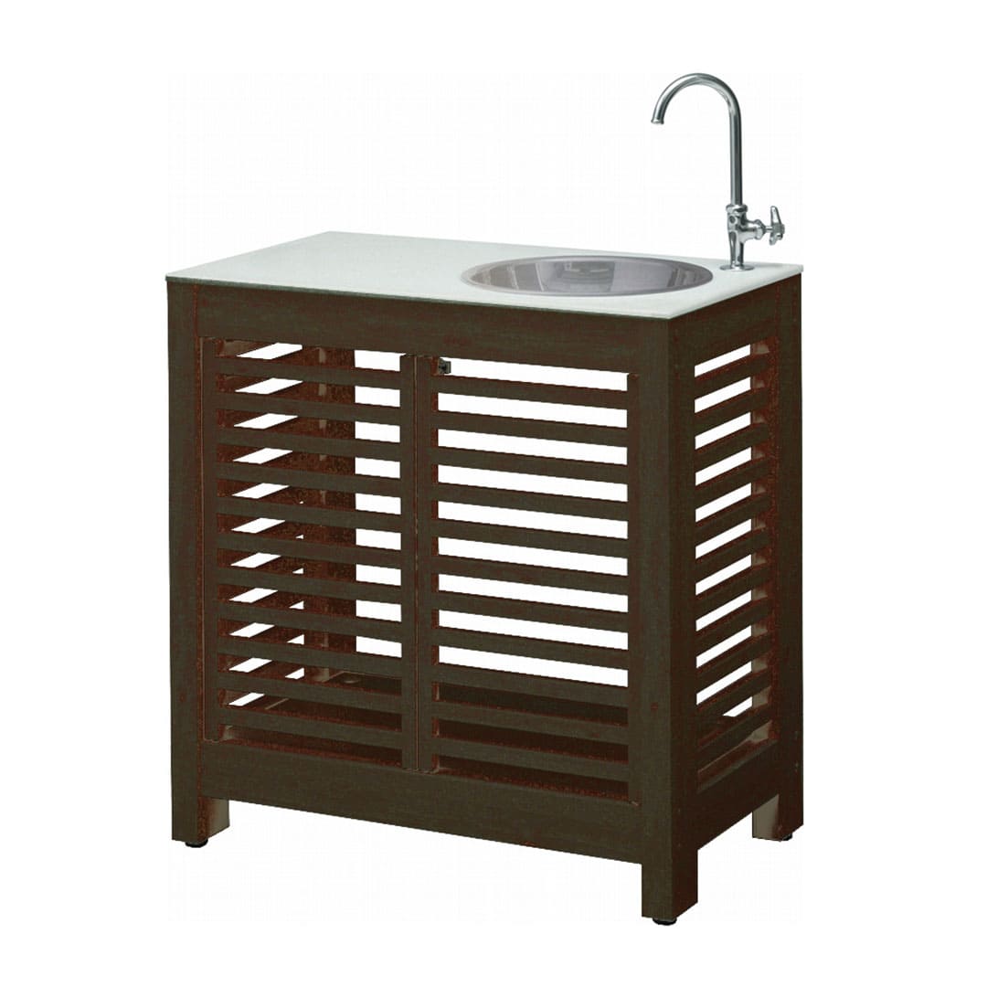 エバーアートウッド ガーデンシンク 細格子(大･扉付)タイプ ダークパイン 76843100 タカショー（法人限定）