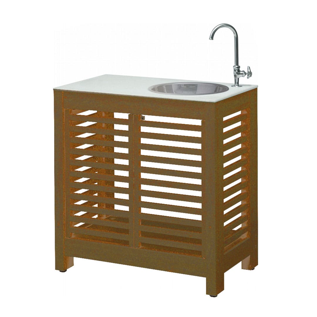 エバーアートウッド ガーデンシンク 細格子(大･扉付)タイプ ナチュラルパイン 76842400 タカショー（法人限定）