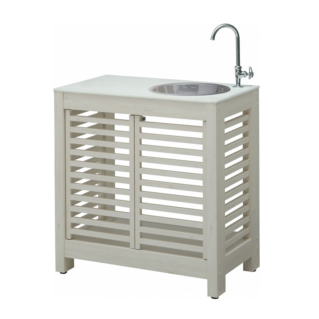 エバーアートウッド ガーデンシンク 細格子(大･扉付)タイプ ホワイトパイン 76844800 タカショー（法人限定）