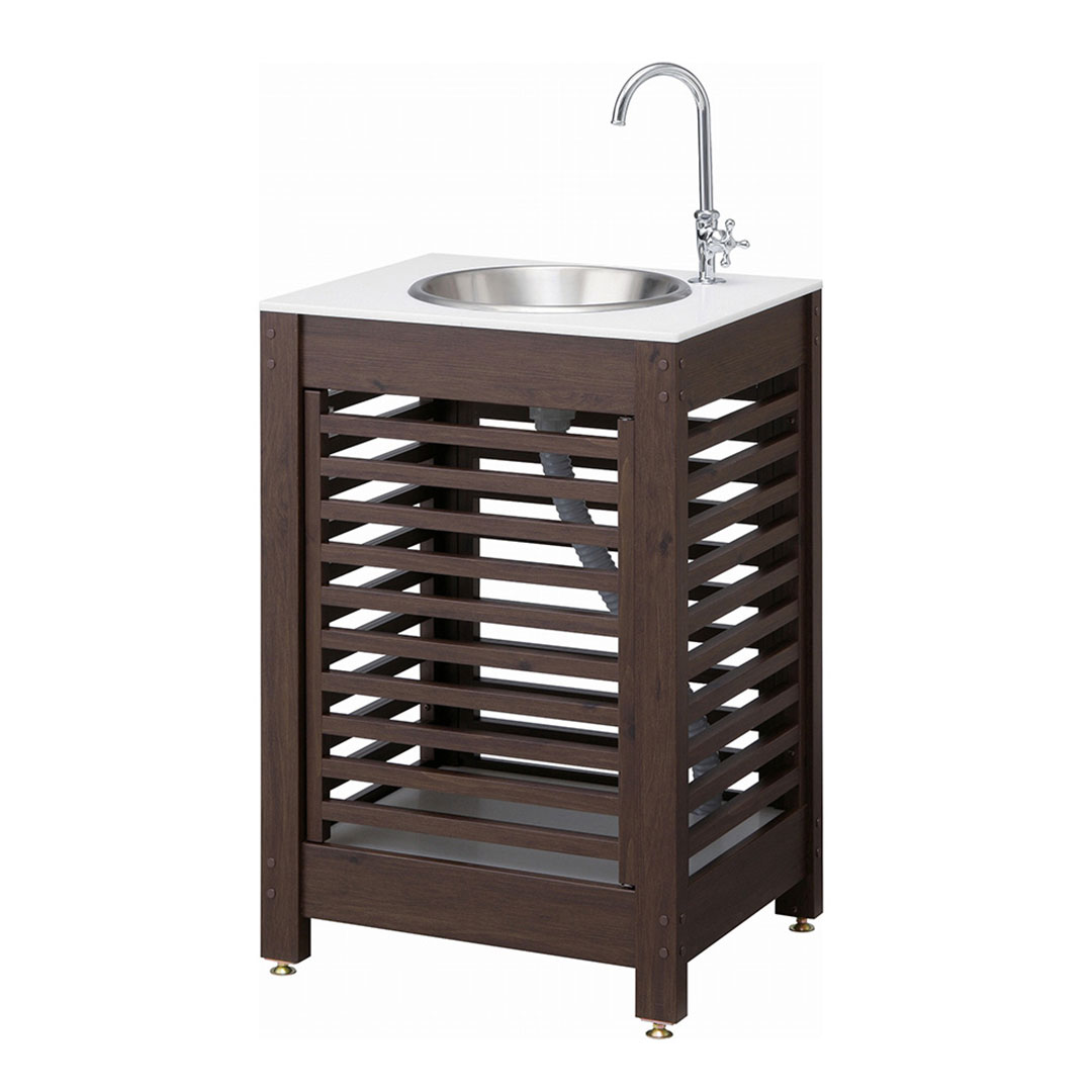 エバーアートウッド ガーデンシンク 細格子(小･扉付)タイプ ダークパイン 76847900 タカショー（法人限定）