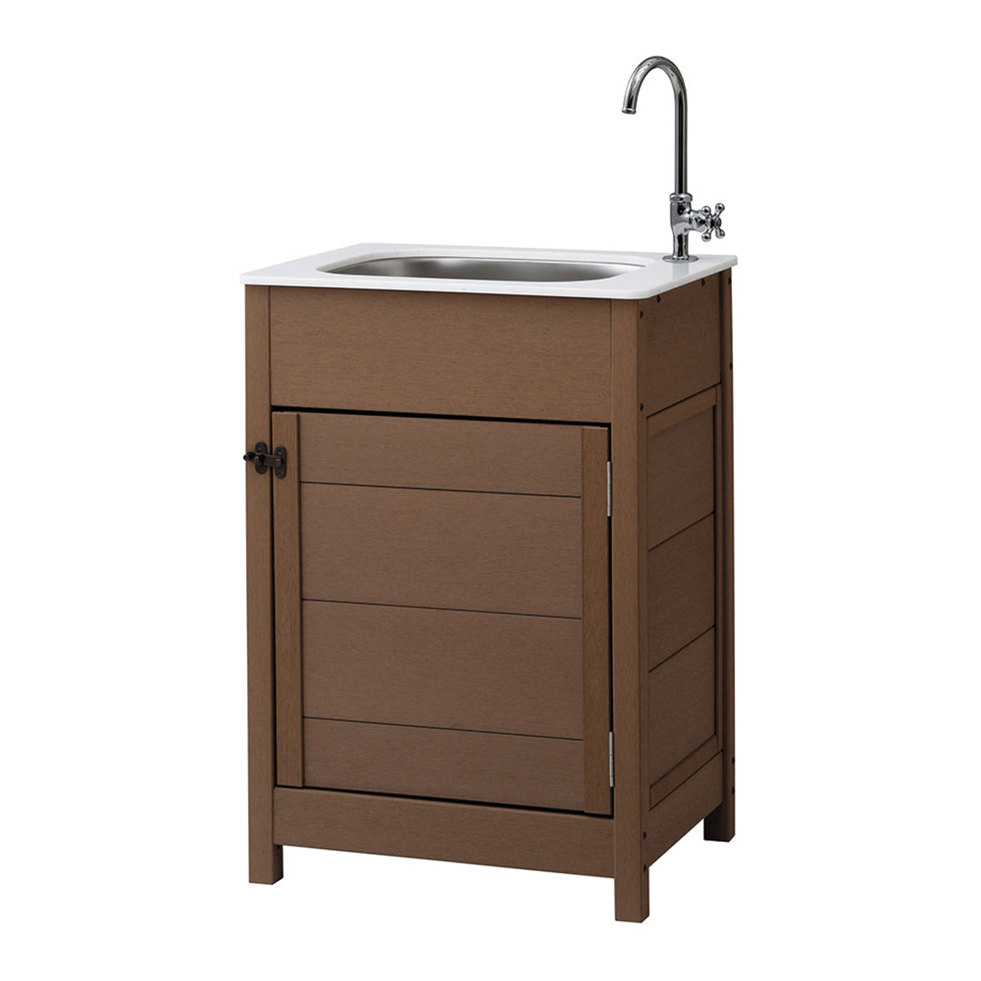 エバーエコウッド ガーデンシンク 4型(目隠しタイプ) ダークブラウン 94032500 タカショー（法人限定）