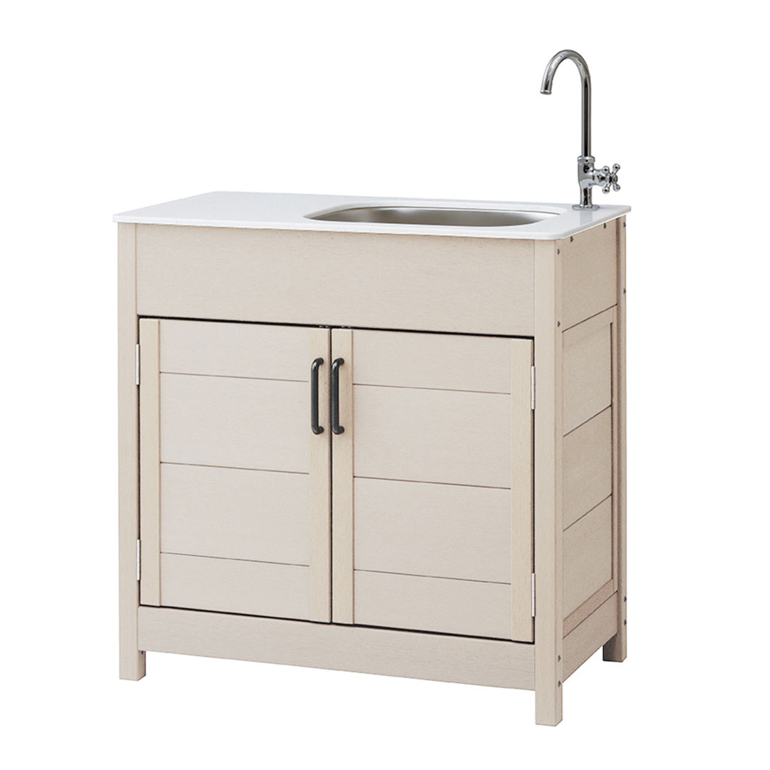 エバーエコウッド ガーデンシンク 3型(幅広･目隠しタイプ) ホワイト 94038700 タカショー（法人限定）