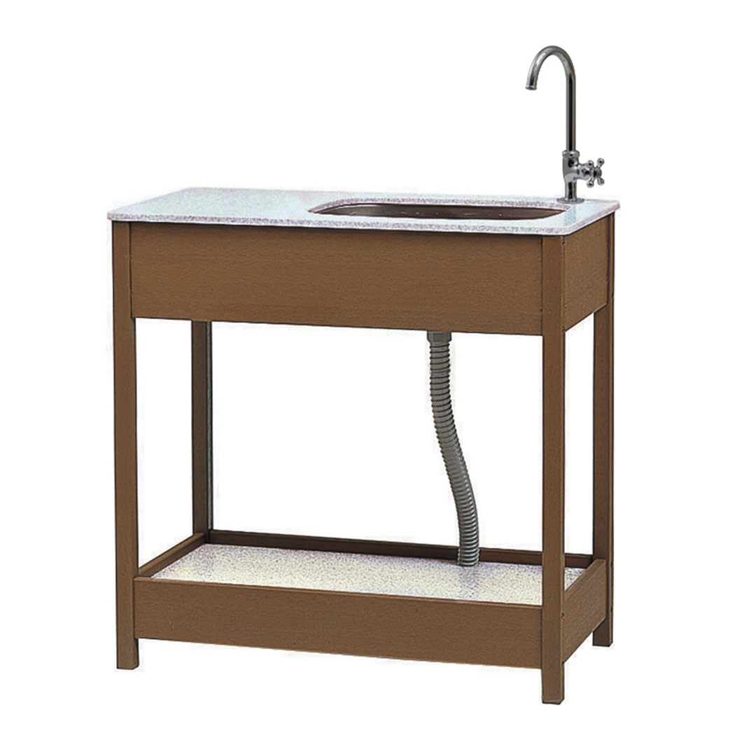 エバーエコウッド ガーデンシンク 3型(幅広タイプ) ダークブラウン 46944400 タカショー（法人限定）