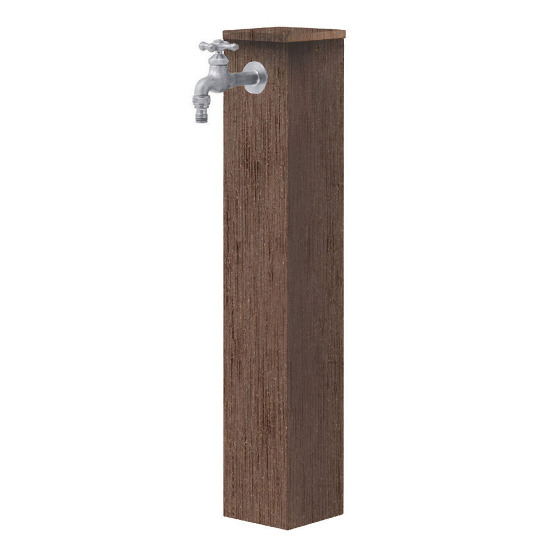 エバーエコウッド 水栓柱 5型 120角 ダークブラウン ECW-5D 88704000 立水栓 タカショー（法人限定）