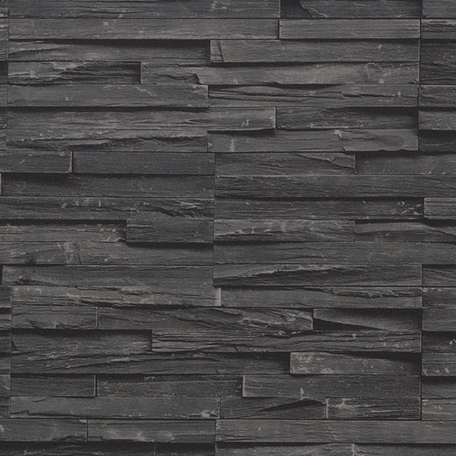 【色柄】ランダムストーンブラック(石柄)