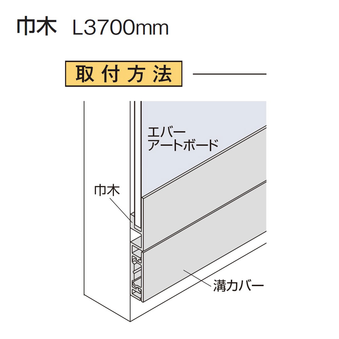 エバーアートボード 巾木・溝カバーセット L3700mm ステンカラー 00208876 タカショー（法人限定）
