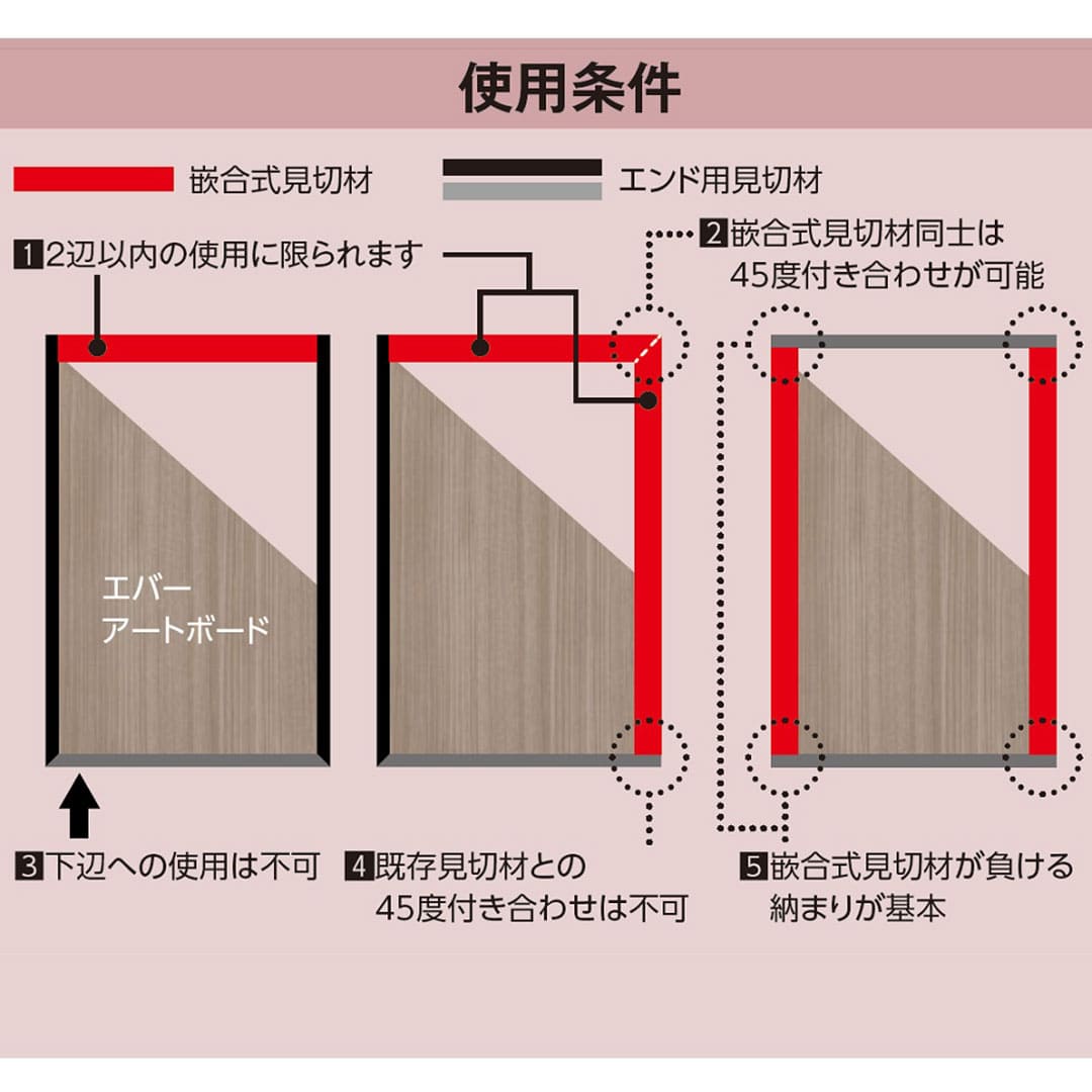 エバーアートボード 嵌合式見切材 セット L3700mm クリアシルバー 00511204 タカショー（法人限定）