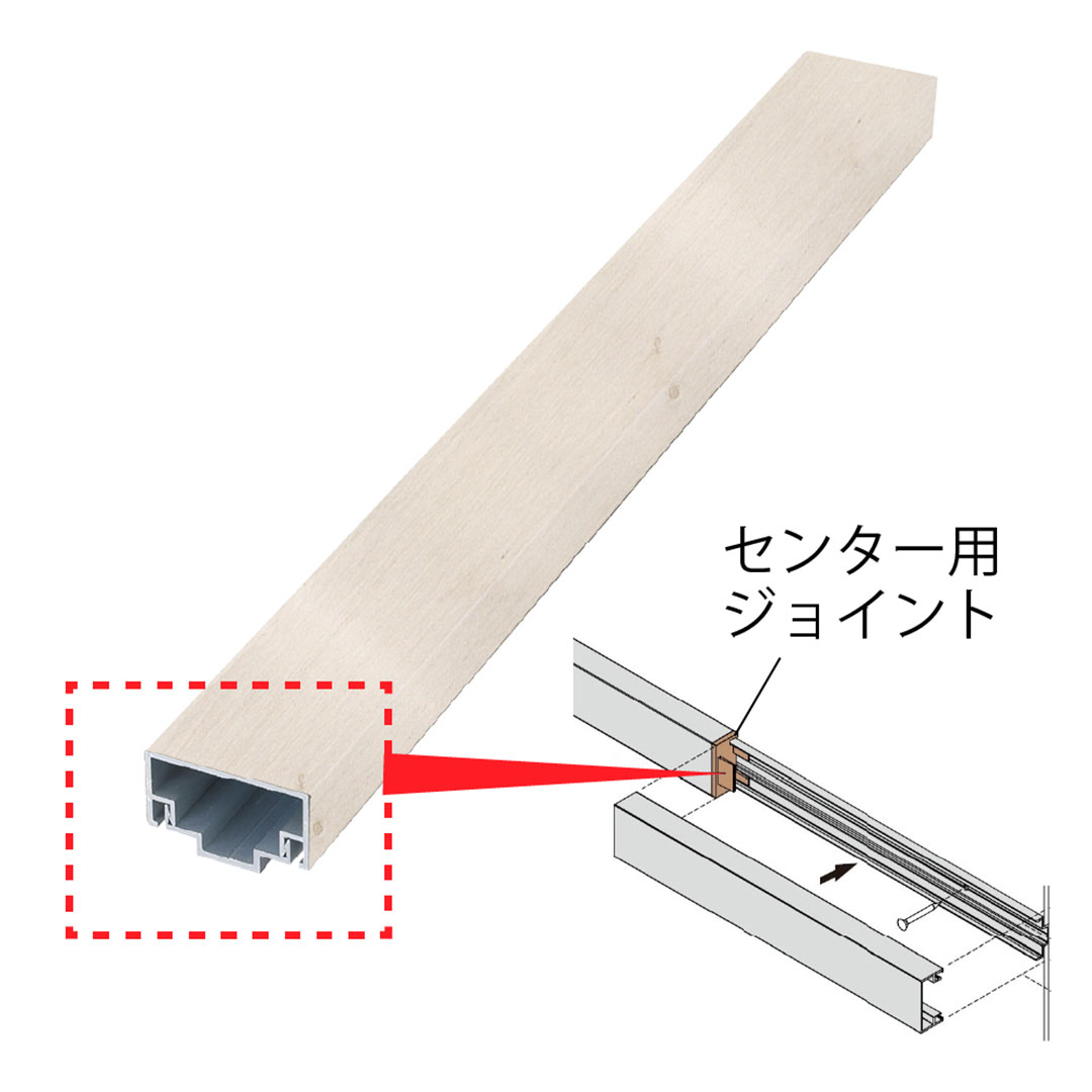 エバーアートボード 押え縁用 キャップ 30×15 センター用ジョイント ホワイトパイン 00049875 タカショー（法人限定）