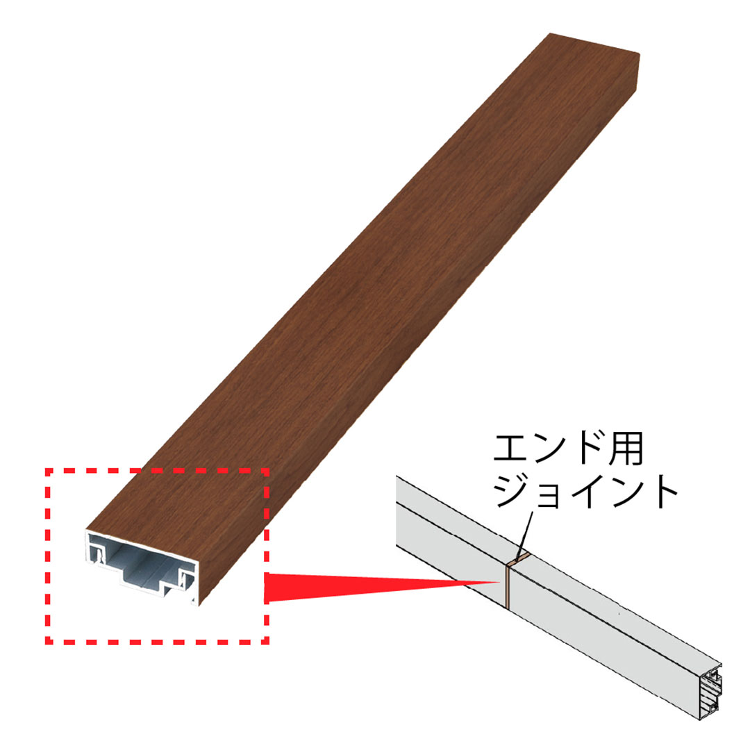 エバーアートボード 押え縁用 キャップ 30×10 エンド用ジョイント ウォールナット 00050192 タカショー（法人限定）