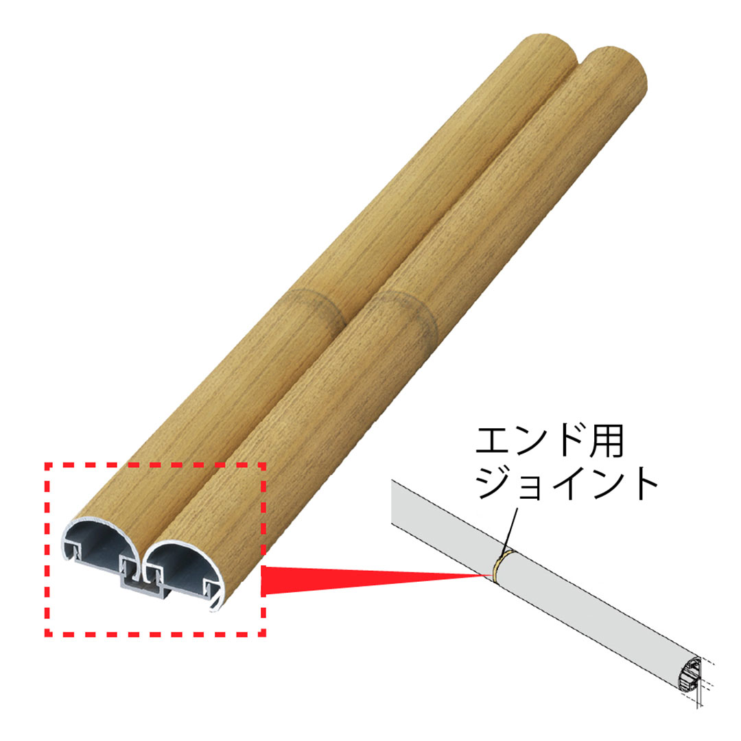 エバーアートボード 丸竹 押え縁用 キャップ 2本使い エンド用ジョイント ゴマ竹 00050352 タカショー（法人限定）