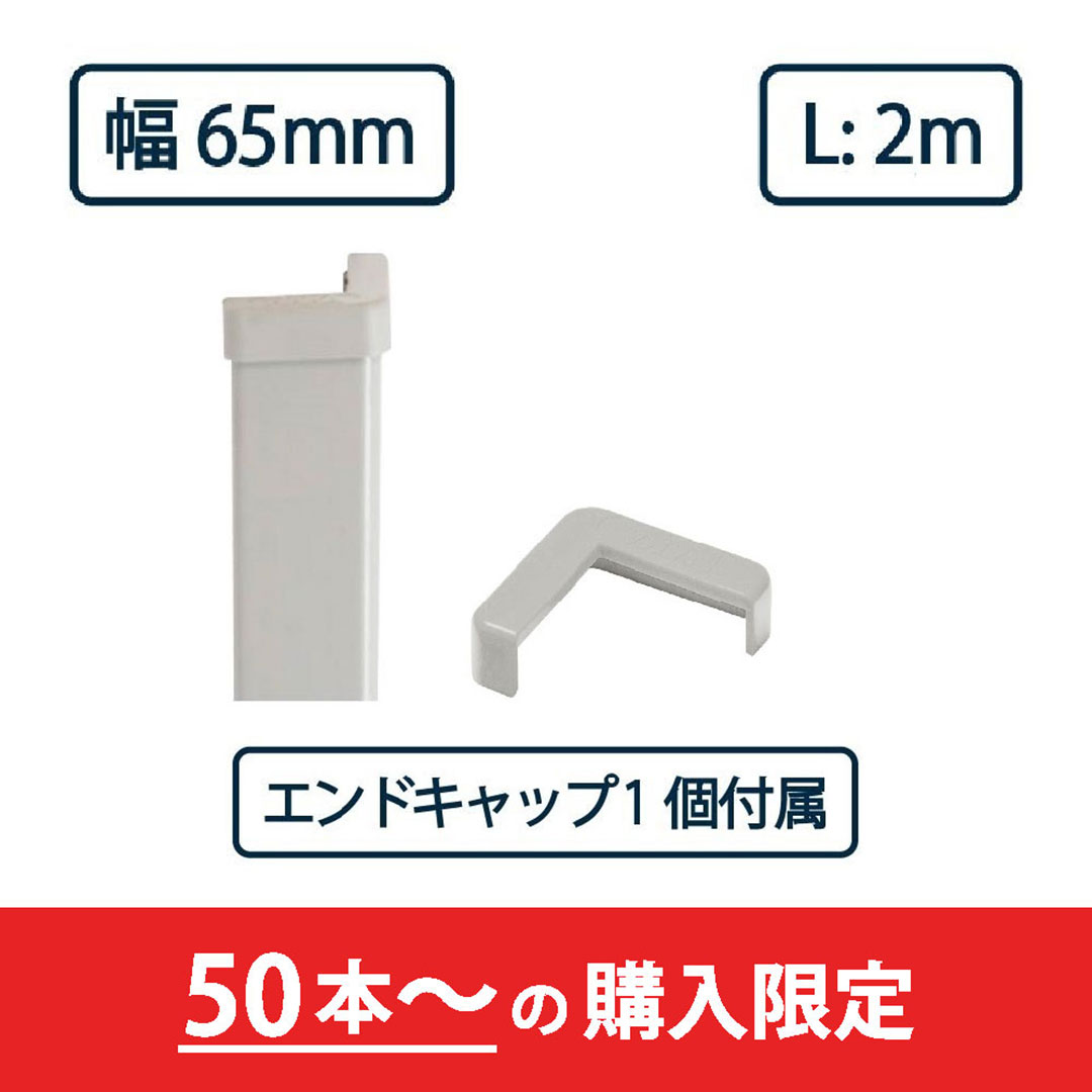 コーナーガード NPC-6565V 2m グレー【エンドキャップ1個付属】ナカ工業 駐車場 保護材【購入数：50セット以上】（法人限定）