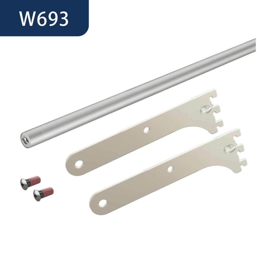 アームハング棚柱SS スリムパイプ Φ16 1セット W693 SSシルバー SS-SPW7S 南海プライウッド