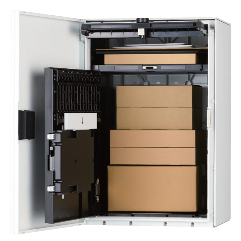 ナスタ Nasta Box+POST ポスト付 宅配ボックス M本体 KS-TL06R-P315-MWN ナスタボックス プラスポスト 右勝手(R)/前入前出 ミディアムウォールナット
