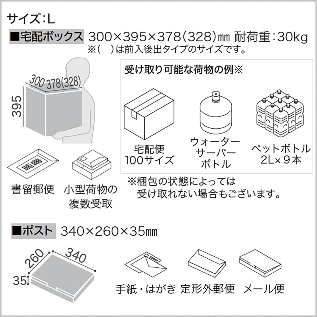 ナスタ Nasta Box+POST 宅配ボックス L本体 TL06L-P475-L ナスタボックス プラスポスト 左勝手(L)/前入前出 ライトグレー