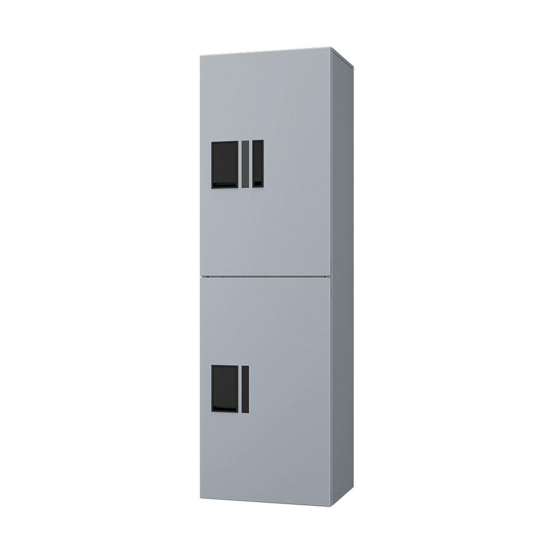 ナスタ Nasta Box プチ宅ユニット  KS-TL01R02AN-SV H600mm×2タイプ(捺印付き)シルバー×シルバー 集合住宅用 宅配ボックス 前入前出