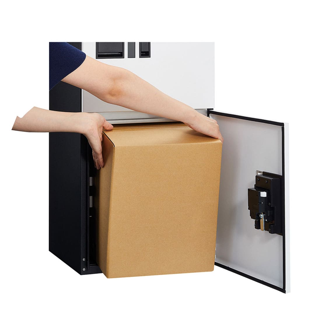 ナスタ Nasta Box プチ宅ユニット  KS-TL01R05A-SK H400mm×2タイプ（捺印無し）シルバー×ブラック 集合住宅用 宅配ボックス 前入前出