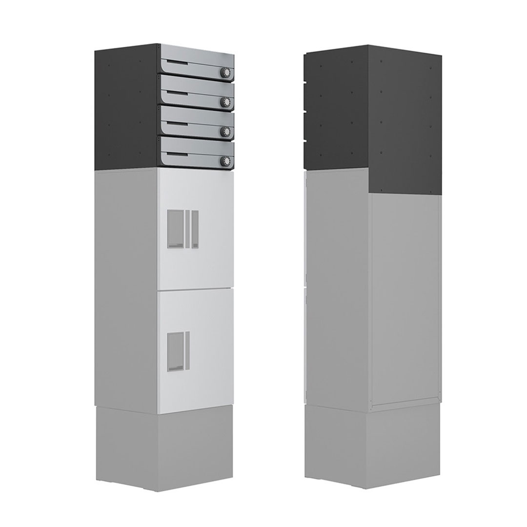 ナスタ 固定用背面パネル H100ポスト用/2戸用 KS-MBS13S-3610-2-BK プチ宅ユニット 据置設置対応品（集合住宅用ポスト KS-MB3202PU用）