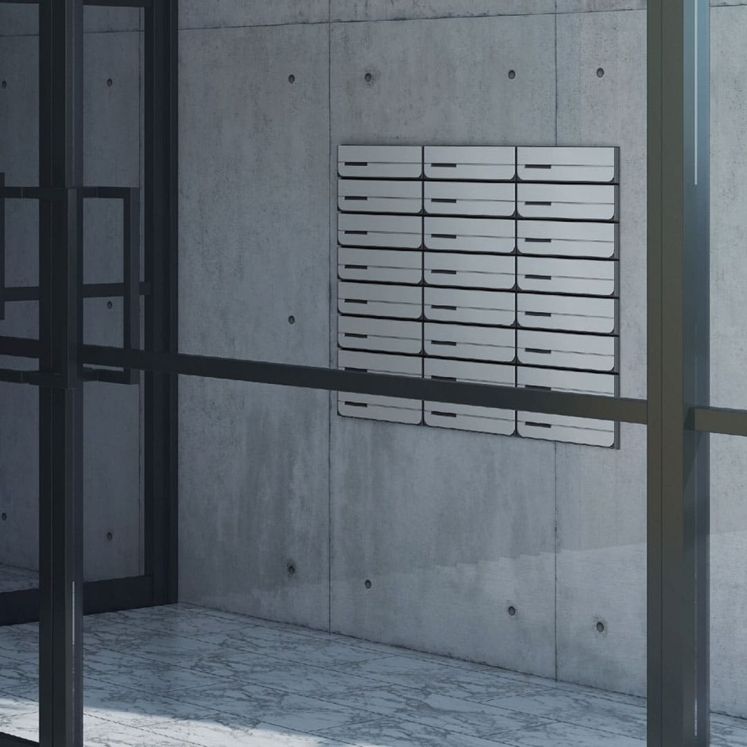 ナスタ ポスト W360×H100 前入後出/屋内タイプ/上開き/2戸用 KS-MB3102PU-2L-W ホワイト 静音大型ダイヤル錠  集合住宅用ポスト