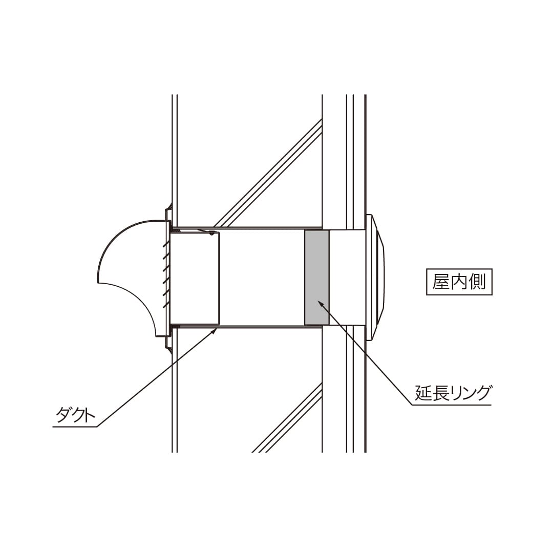 ナスタ 延長リング シルバーグレー SU75 φ75 KS-75PSR-SG-10【ケース販売】10個 樹脂 換気口用