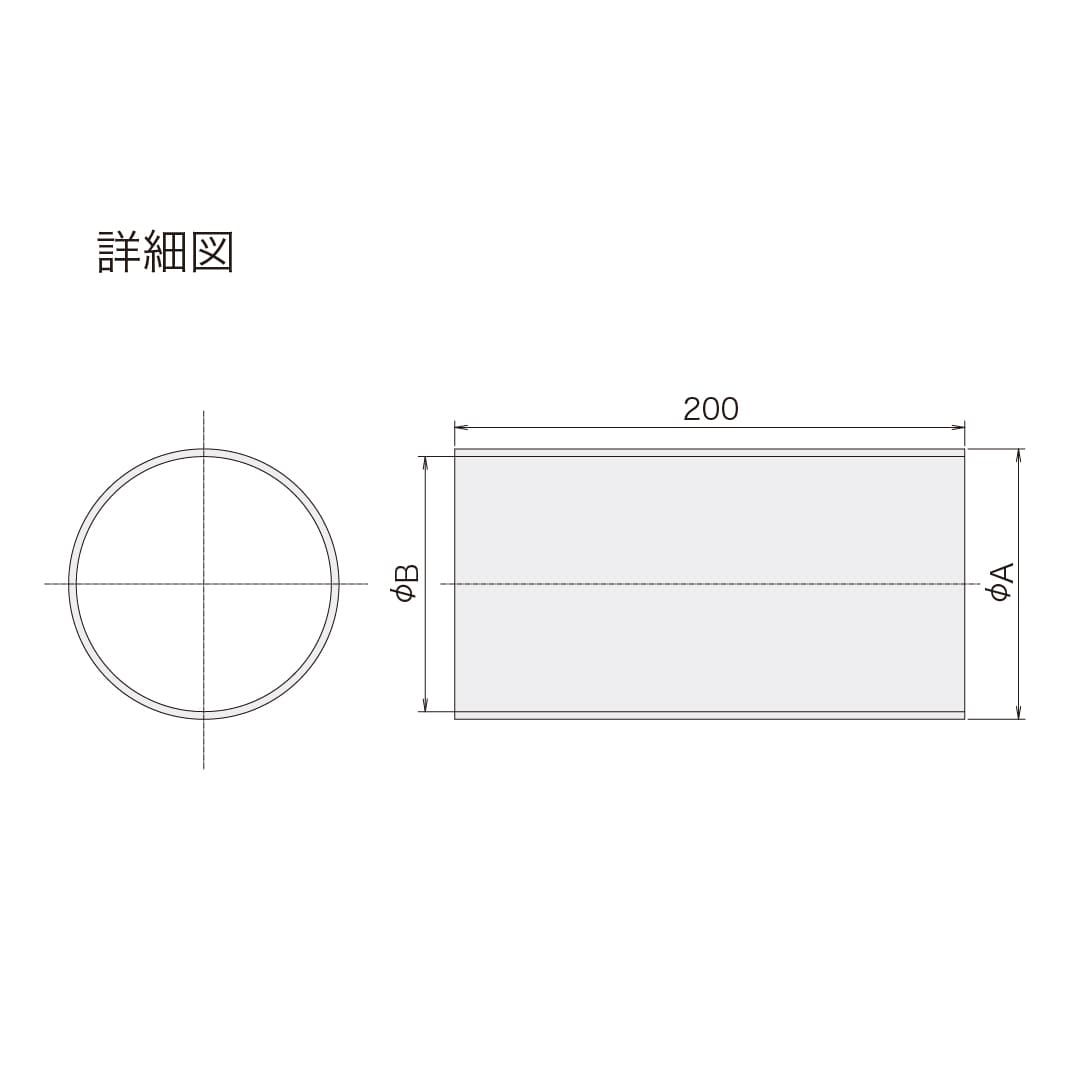 ナスタ 換気口パイプ グレー SU100 φ100 長さ200mm KS-100P200L PVC樹脂 換気口用