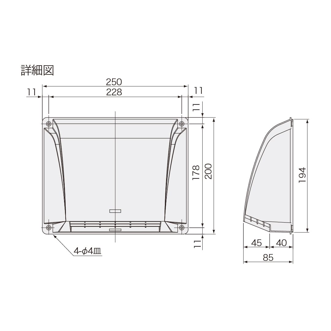 ナスタ 屋外換気口 先付け後付け兼用タイプ シャンパングレー KS-77P-CG ASA樹脂 木枠留め