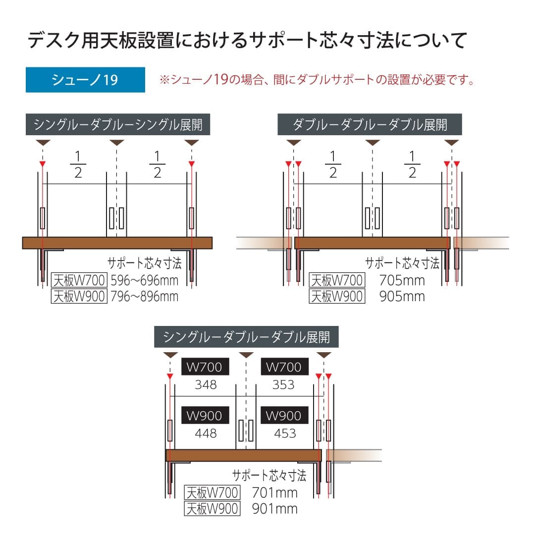 /img/goods/※シューノ19の場合、間にダブルサポートの設置が必要です。