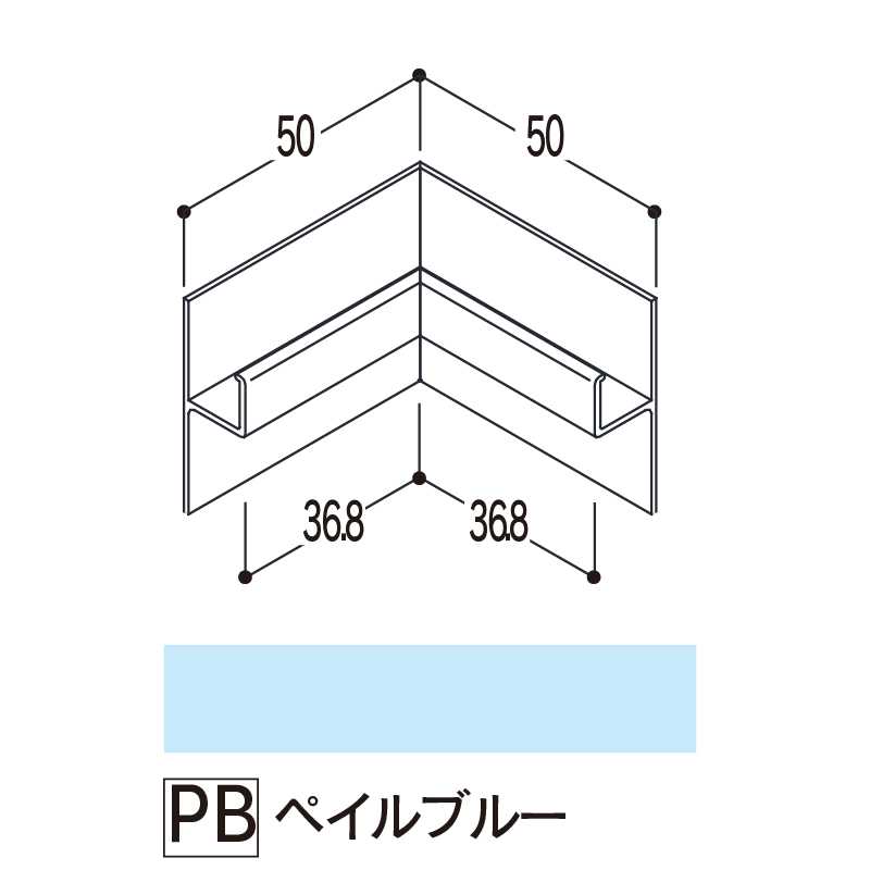 バスパネルカウンター 見切用 入隅 ペイルブルーCMCPB【ケース販売】5個 浴室用天井 壁装材