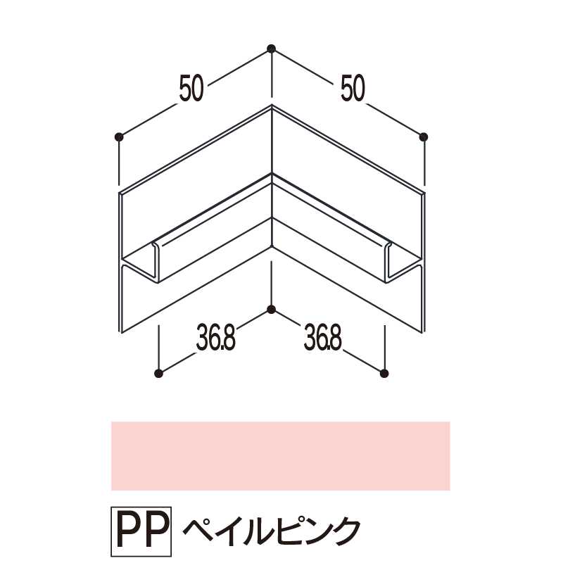 バスパネルカウンター 見切用 入隅 ペイルピンクCMCPP【ケース販売】5個 浴室用天井 壁装材