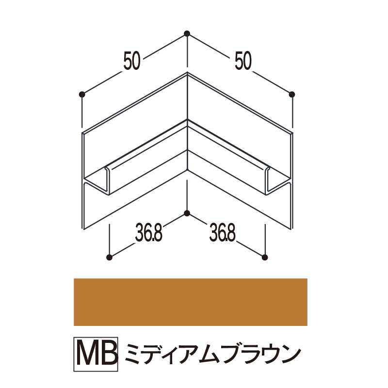 バスパネルカウンター 見切用 入隅 ミディアムブラウンCMCMB【ケース販売】5個 浴室用天井 壁装材