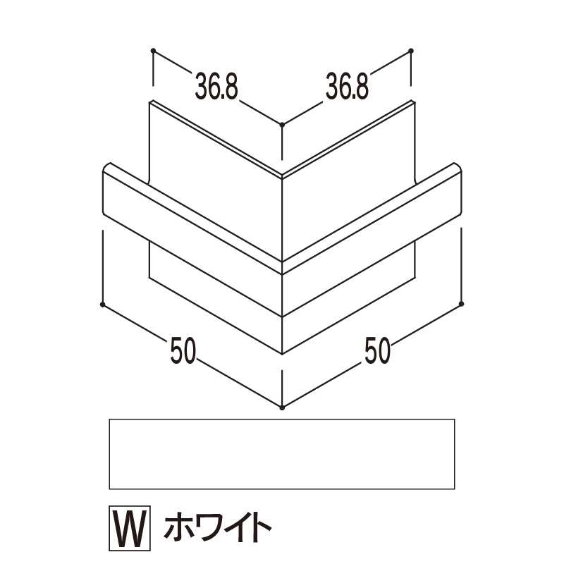 バスパネルカウンター 見切用 出隅 ホワイトCMDW【ケース販売】5個 浴室用天井 壁装材