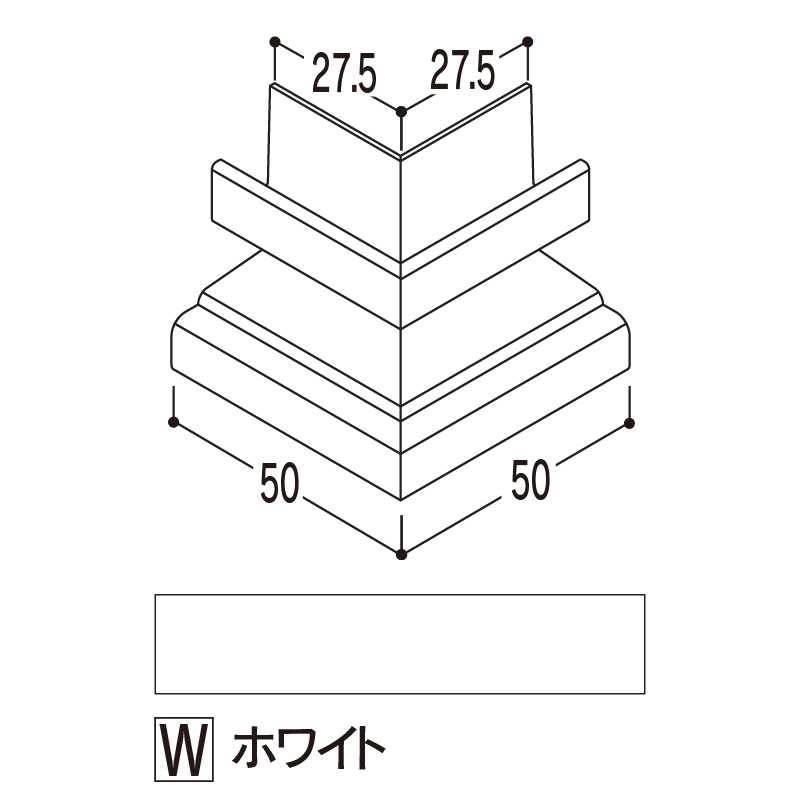 バスパネル 水切2型用 出隅 ホワイト LWDW【ケース販売】5個 浴室用天井 壁装材